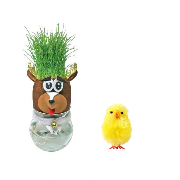 Pan Trawiastogłowy Jelonek trawa rośnie na głowie prezent Wielkanoc